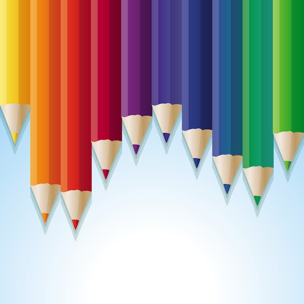 Vector abstract background with rainbow pencils