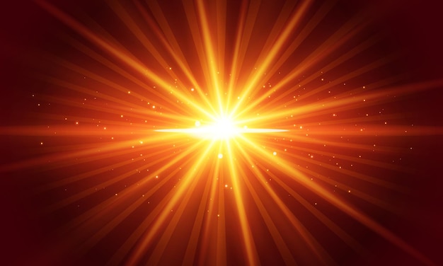 Vector abstract background with a sunburst design with sparkling lights