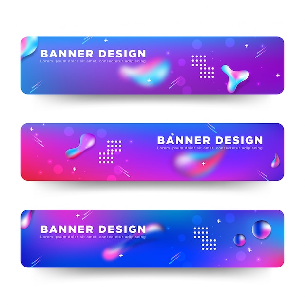 Vector abstract banner design web template colorful bright