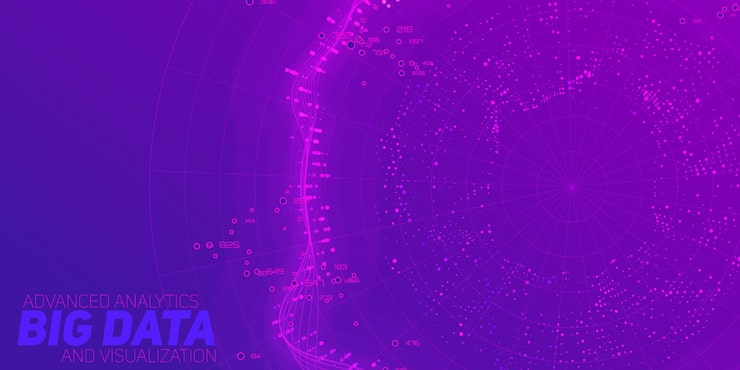 Vector vector abstract big data visualization blue flow of data as numbers strings information code representation cryptographic analysis bitcoin blockchain transfer stream of encoded data