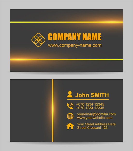 Vector vector abstract black and orange business card template