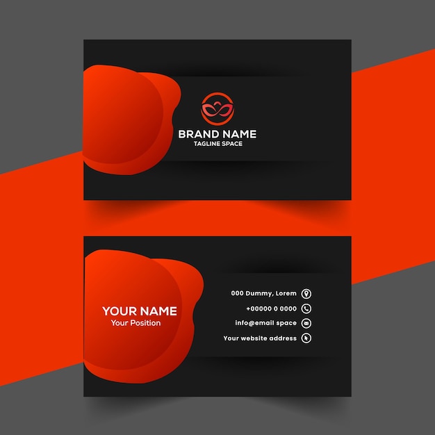Vector vector abstract black and red office visiting card template design