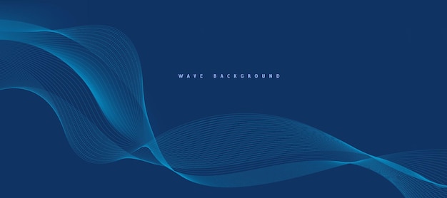 Vector vector abstract blue background with dynamic blue waves lines and particles