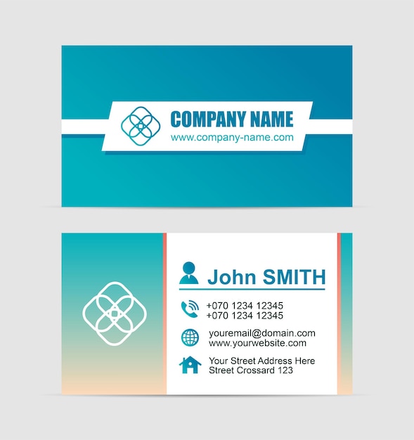 Vector vector abstract blue and gold business card template