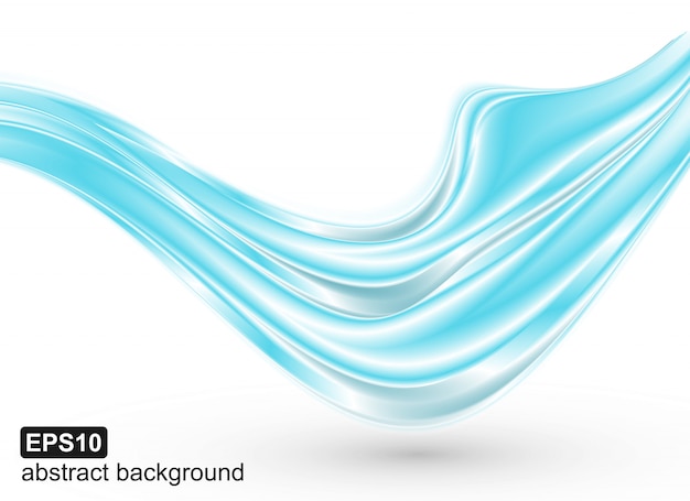 Vector vector abstract blue waves background.