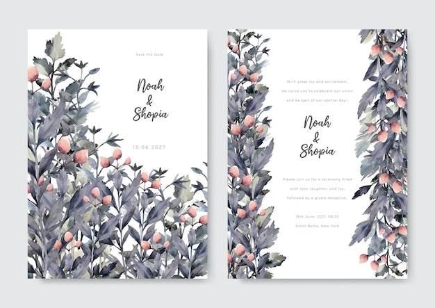 Vector abstract boho wedding invitation template on a white background vector banner