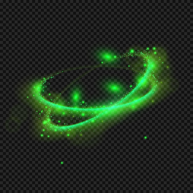 Vector vector abstract bright green magic flying glitters realistic