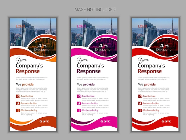 Vector abstract business roll up template