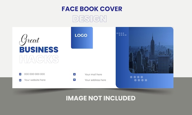 Vector abstract business style face book cover design template