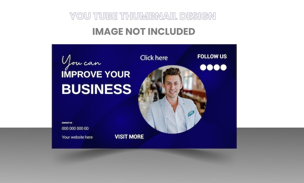 Vector abstract business you tube thumbnail design template