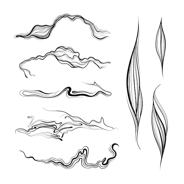 Vector vector abstract collection of smoke and other line decorations.