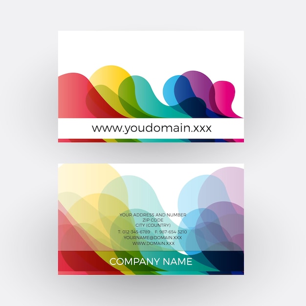 Vector abstract colored splashes and bubbles business card