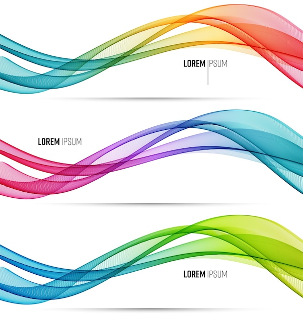Вектор Вектор абстрактные красочные плавные волны линии, изолированные на белом фоне элемент дизайна