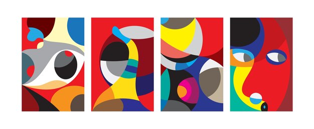 Vector Abstract Colorful Geometric and Curvy pattern background