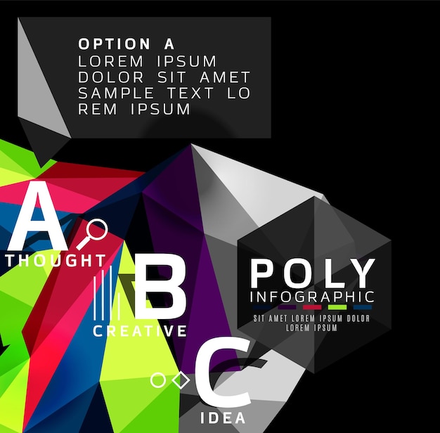 Vector abstract colorful polygonal infographics