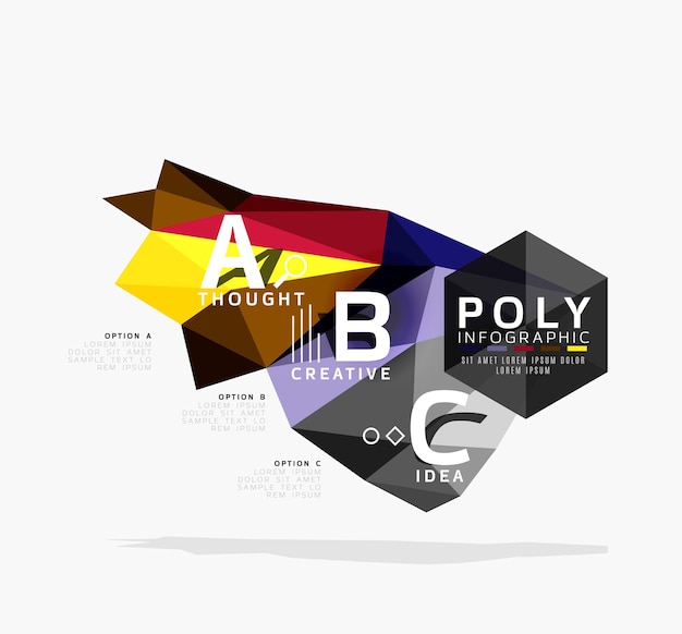 Vector abstract colorful polygonal infographics