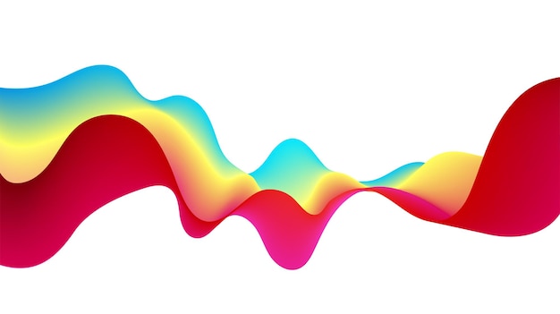 Вектор абстрактные красочные радуги плавные волновые линии на белом фоне. Абстрактная 3d текстура жидкости. Технологические обои. Цифровой фон. современная линия. Деловая презентация. Плоский дизайн.