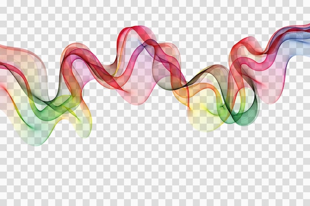 Vector abstract colorful smooth wave lines isolated on transparent background Design element for technology science music or modern concept