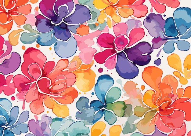 Vector abstract colorful watercolor painted wallpaper