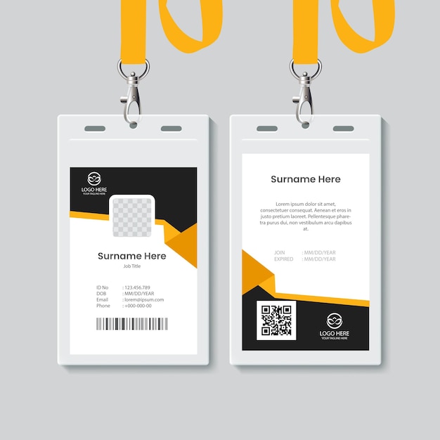 vector abstract corporate office employee id card template