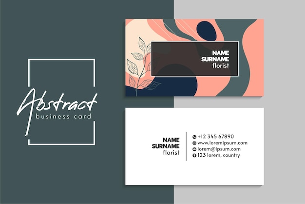 Vector abstract creative business cards (back and front set template)