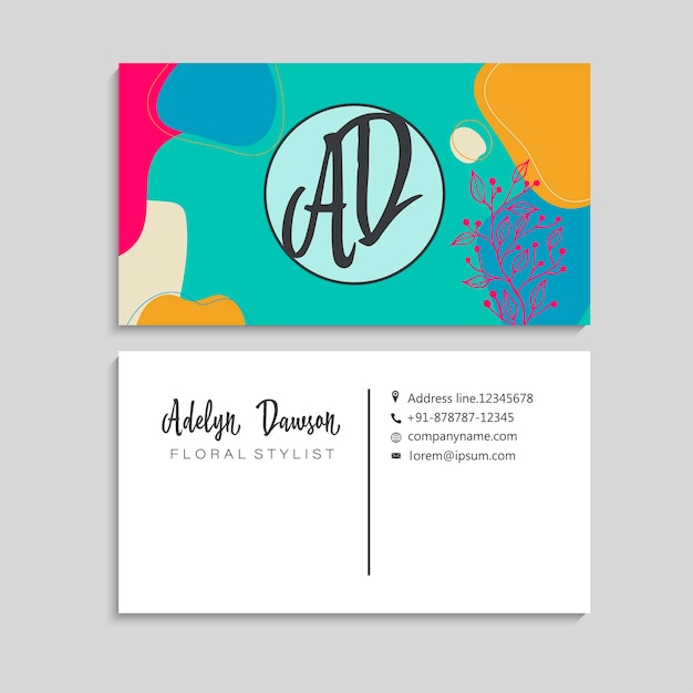 Vector abstract creative business cards set template