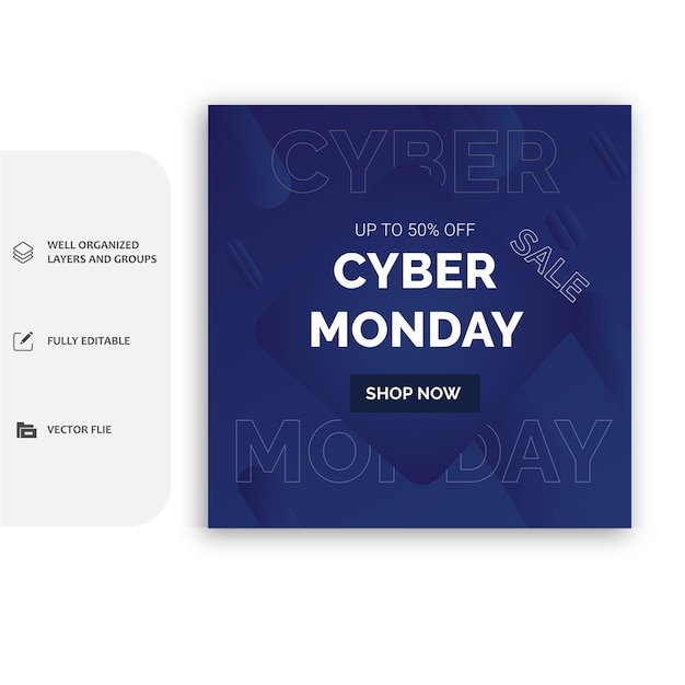 vector abstract cyber monday square posts