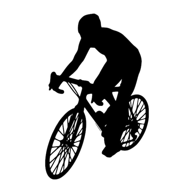 Векторный абстрактный велосипедист на гоночной трассе из всплеска акварельного рисунка спортсмена на велосипеде