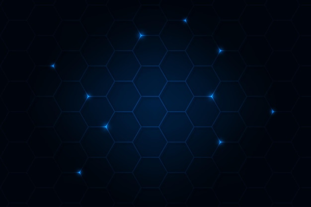 Vector abstract dark blue light hexagon line background Technology polygonal concept