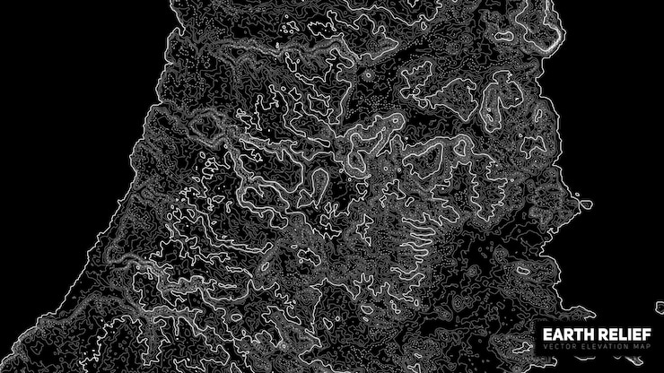 Vector vector abstract earth relief map generated conceptual elevation map