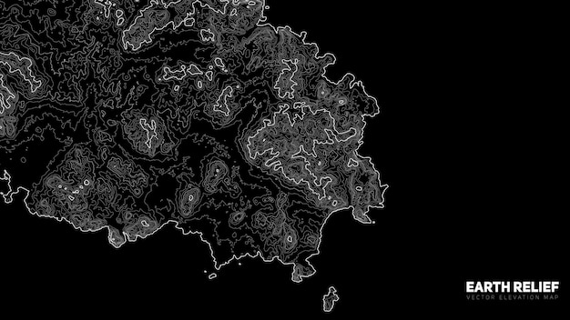 Vector abstract earth relief map Generated conceptual elevation map