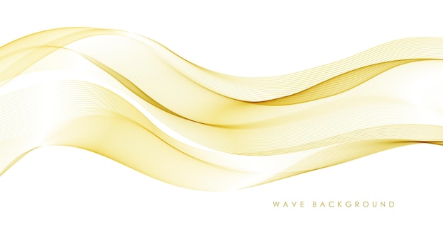 Vector astratto elegante colorato che scorre oro linee d'onda isolati su sfondo bianco