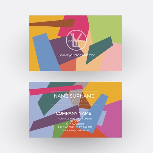 Vector abstract flat design Business card