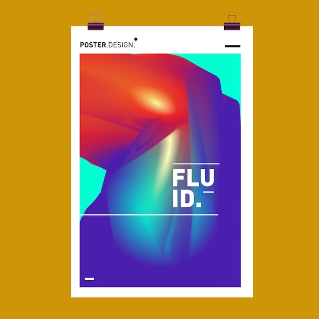 Vector vector abstract fluid wave poster design template