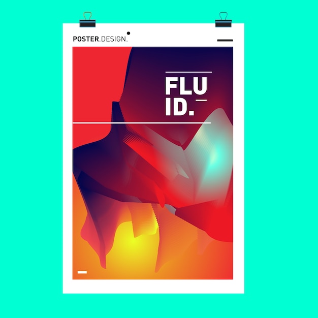 Vector vector abstract fluid wave poster design template