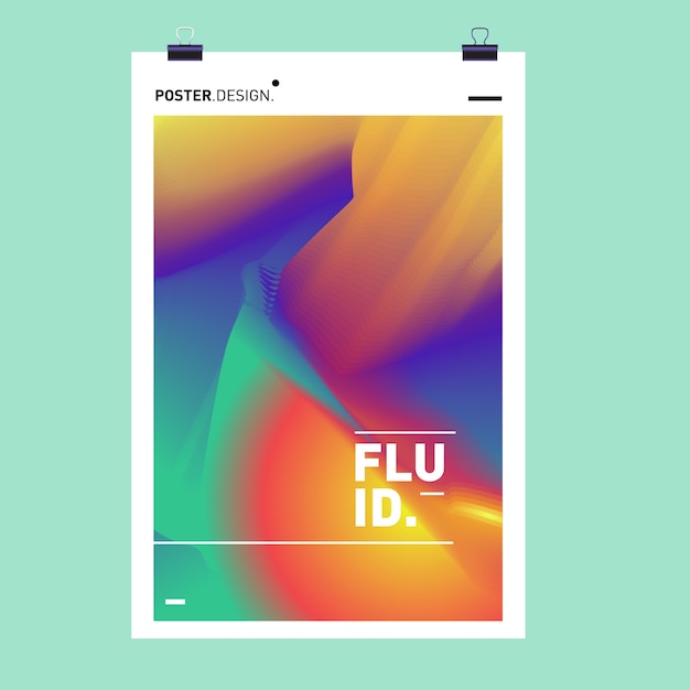 Vector vector abstract fluid wave poster design template