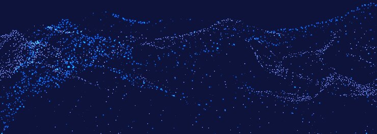 Vector vector abstract futuristic digital landscape with particles dots