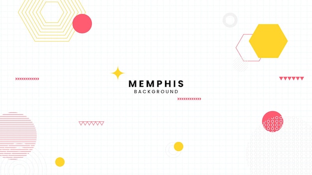 Vector abstract geometric background with memphis elements retro style