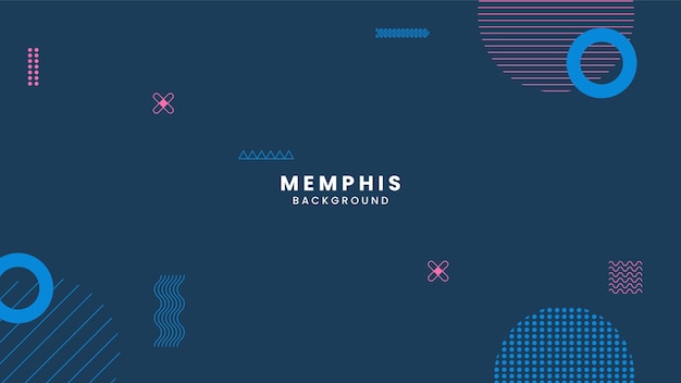 Vector vector abstract geometric background with memphis elements retro style