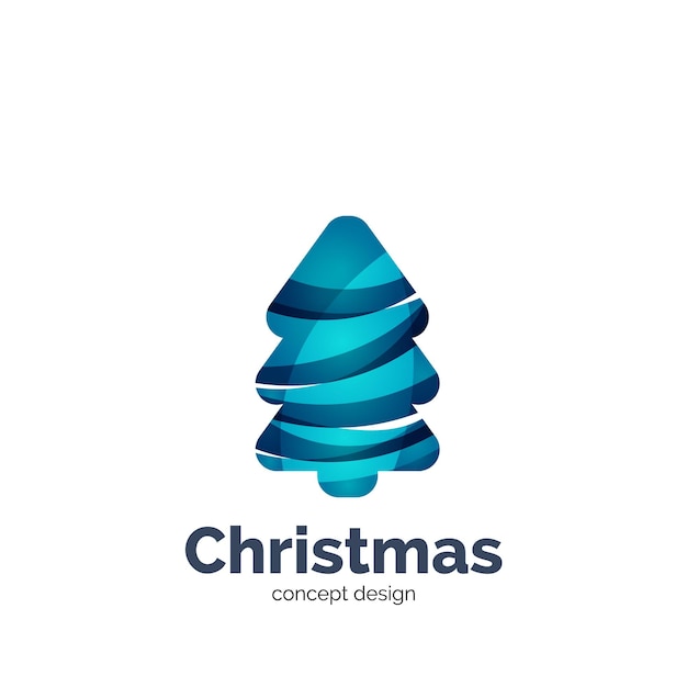 Vector abstract geometric Christmas tree icon