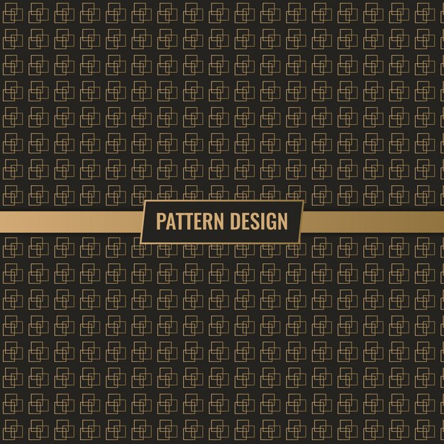 Vector vector abstract geometric seamless golden pattern black background