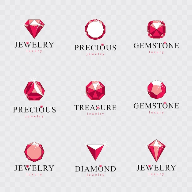 Vector vector abstract geometric shapes best for use as elegant business logo. set of vector elegant sparkling gems.