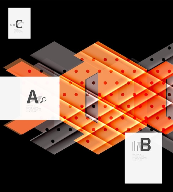 Forme geometriche astratte vettoriali sfondo con opzione infografiche testo