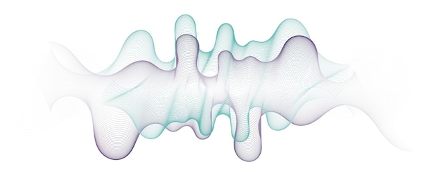 Вектор Вектор абстрактный градиент красочные плавные фиолетовые и светло-голубые линии волны на белом фоне