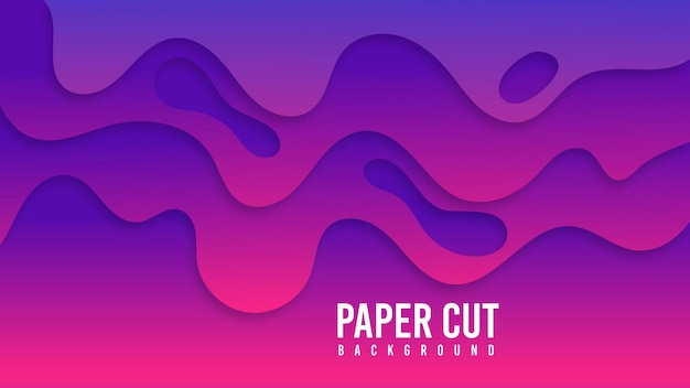 벡터 추상 그라데이션 papercut 스타일 레이어 배경 디자인