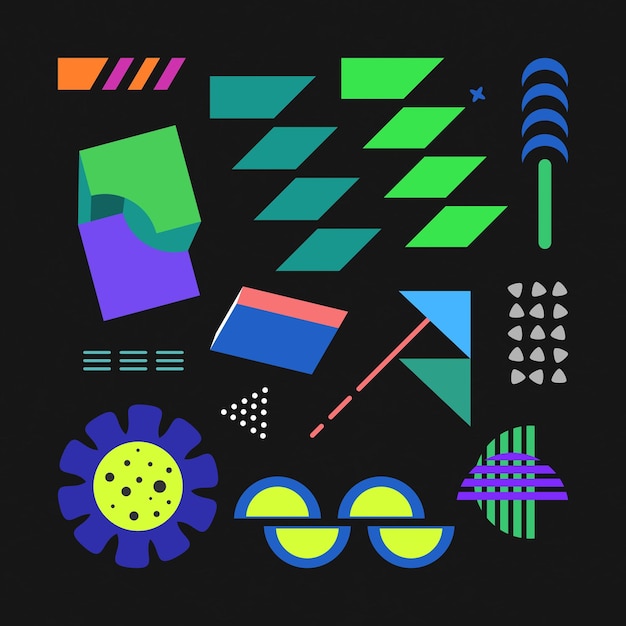 Vector abstract graphic design elements set