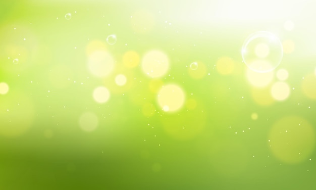 Vector abstract green background with light bokeh vector illustration