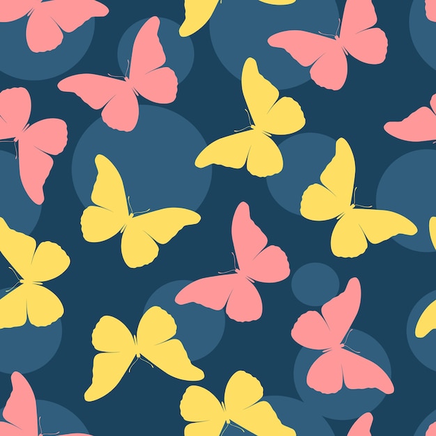 vector abstract hand getekend vlinder naadloos patroon