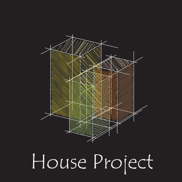 Векторный абстрактный проект дома