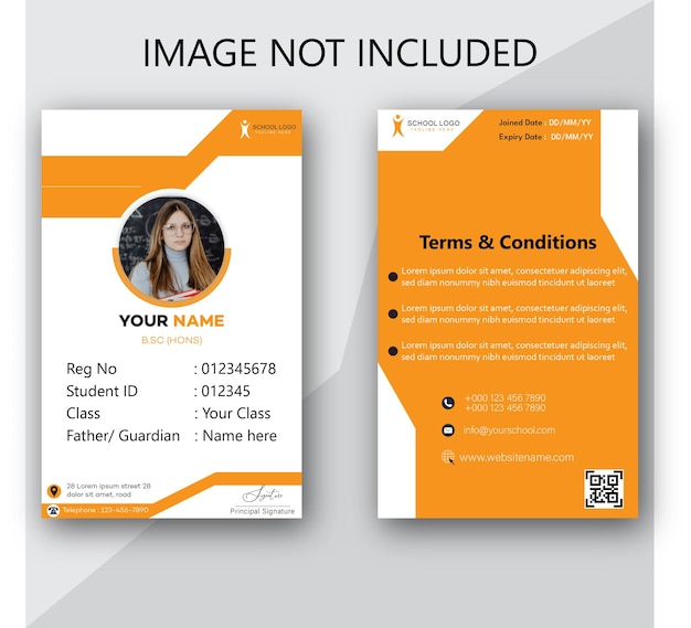 vector abstract id badge template corporate id card office id card illustration front and back id